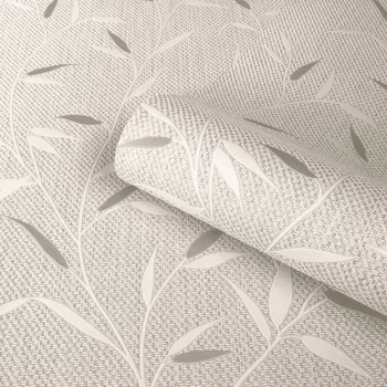 image of Wallpaper Amelie Leaf Beige 3001 Full Roll - Belgravia