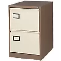 Image of Bisley Filing Cabinet with 2 Lockable Drawers AOC2 470 x 622 x 711mm Brown & Cream