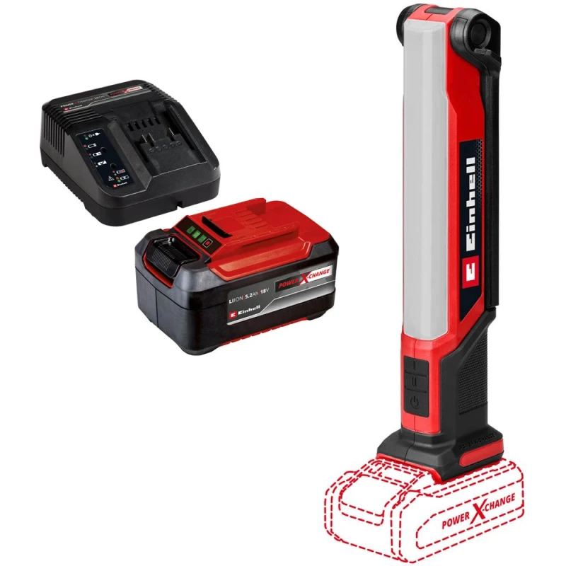 Image of Einhell TE-CL 18/1000 S Li 18v Cordless LED Work Light 1 x 5.2ah Li-ion Charger No Case TE-CL 18/1000 S Li