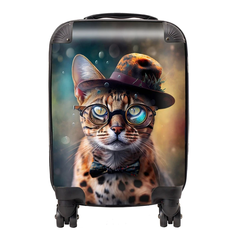 Image of Warren Reed - Designer Bengal Cat Face Splashart Suitcase Size: Small Multicolor Unisex Small