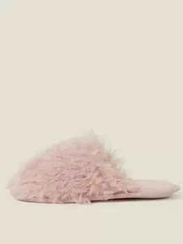 image of Accessorize Fluffy Mule, Pink Size M Women