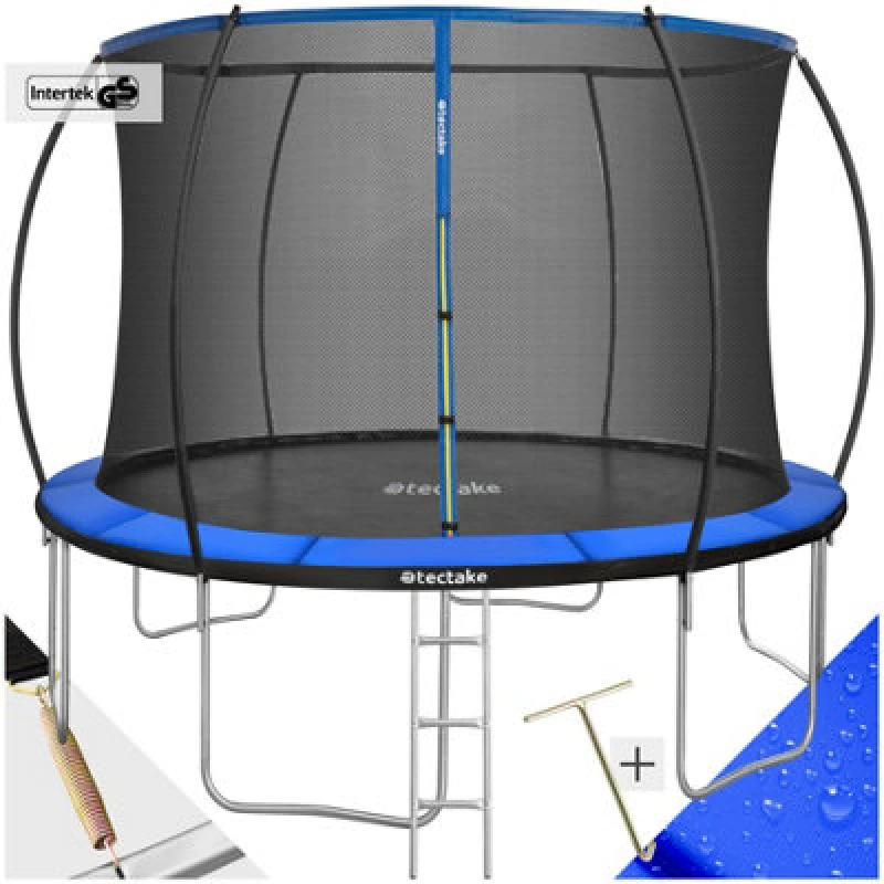 Image of Tectake Trampoline Jumpy - Tear Resistant Mat, Safety Net, Padded Edges, Entry Ladder - 366 Cm