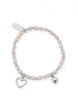 image of ChloBo Childrens Bridal Sterling Silver Forever Love Bracelet 15cm - Silver