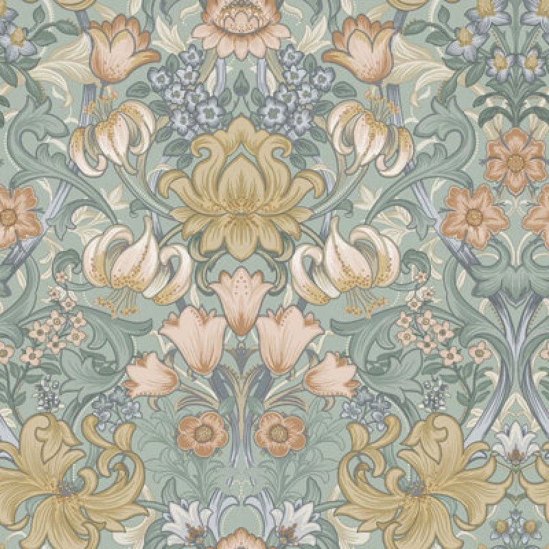 Image of Holden Decor Ornamental Floral Aqua / Multi Wallpaper, Blue 13880