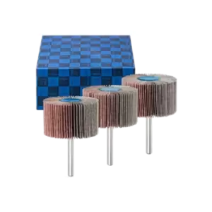 Image of Pferd Mounted Flap Wheel Set 3 Piece Aluminium Oxide Diameter 50X30 mm Shank Dia