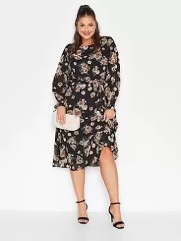 Image of Yours Autumn Floral Maxi, Black, Size 16, Women