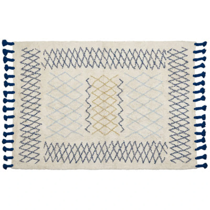 Image of Beliani Rug Erzincan Beige 160 X 230 Cm Cotton