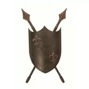 image of Loops - Twin Wall Light Coat of Arms Design Unique Burnished Bronze LED GU10 35W