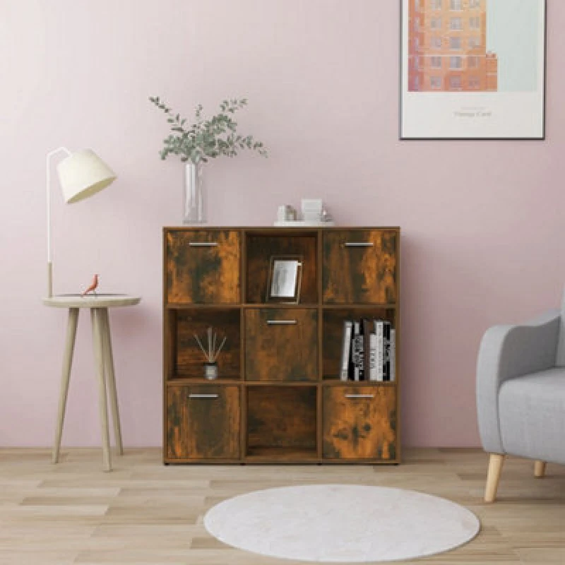 Image of VIDAXL Vidaxl - Book Cabinet Smoked Oak 90x30x90cm Engineered Wood 8720286977033