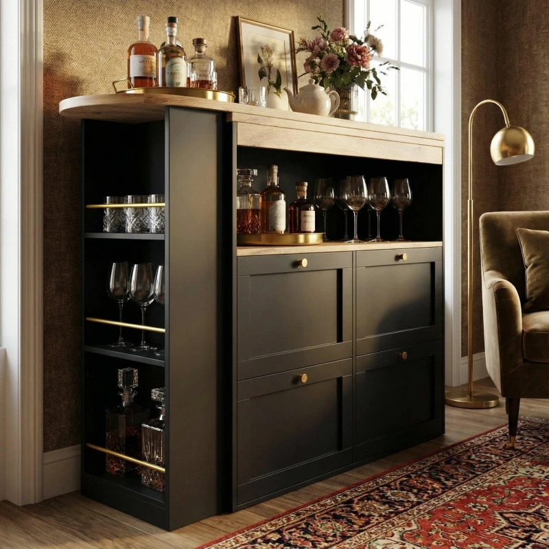 Image of Urban Meuble Black Sideboard Modern Design Black unisex One Size