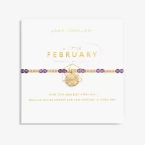 Image of Birthstone February Amethyst Gold 17.5cm Stretch Bracelet 6133