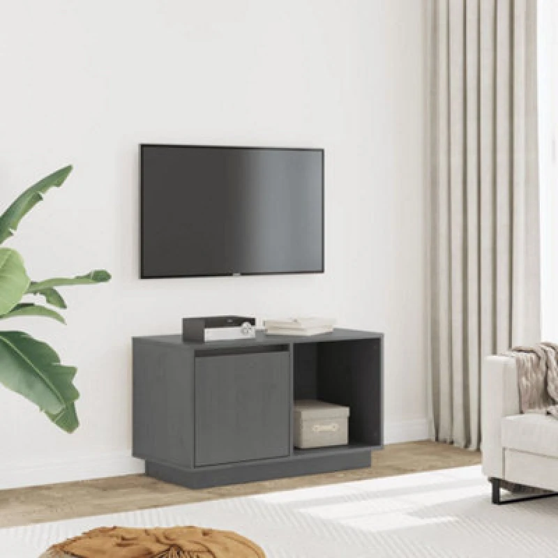 Image of VIDAXL TV Cabinet Grey 74x35x44cm Solid Wood Pine Vidaxl 8720286923177