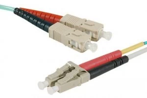 Image of 1m Fibre Duplex Om4 50 125 Aqua Sclc