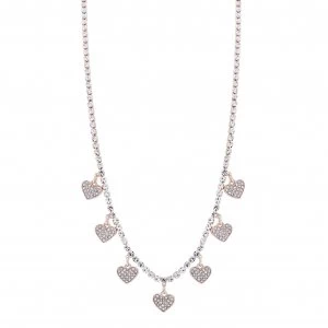 Lipsy Rose Gold Plated Crystal Heart Charm Pendant Necklace