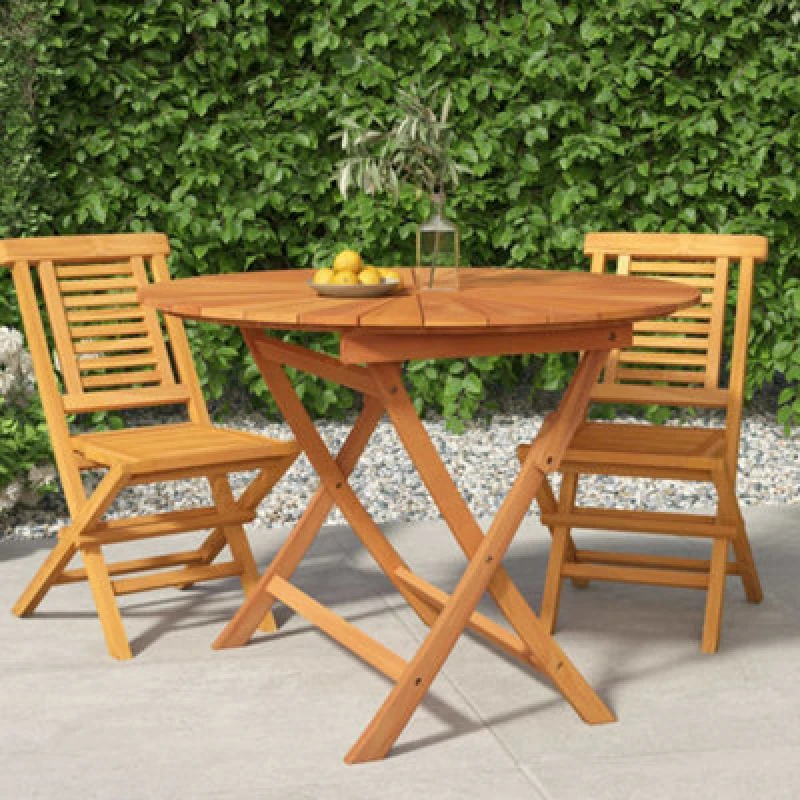 Image of VIDAXL Folding Garden Table o 85x75cm Solid Wood Teak Vidaxl 8720845749422