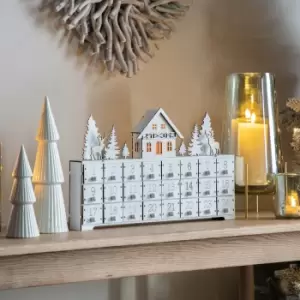 Image of Crossland Grove Advent Calendar w/ LED White 450x50x260mm