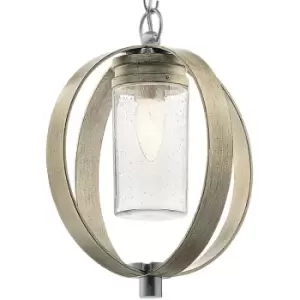 Image of Elstead Kichler Grand Bank Outdoor Pendant Ceiling Light Distressed Antique Grey, IP44