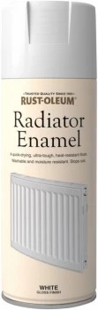 Image of Rust-Oleum White Radiator Enamel Gloss Spray Paint 400ml