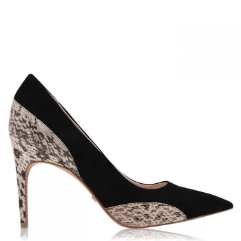 image of Reiss Mia Court Shoes - Black Suede