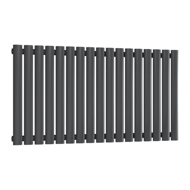Image of Bathroom Kingdom Neva Anthracite Single Oval Horizontal Radiator 550x1003 in Grey Grey Unisex