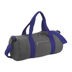 Image of Bagbase Plain Varsity Barrel / Duffle Bag (20 Litres) (Pack of 2) (One Size) (Light Grey/French Navy)