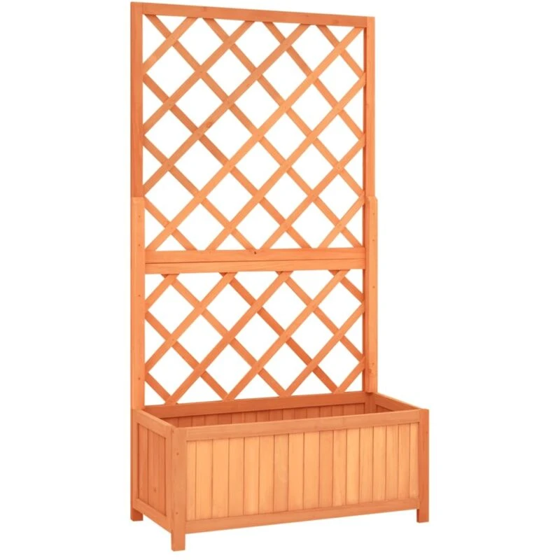 Image of VIDAXL Garden Trellis Planter Brown 70x30x135cm Solid Firwood vidaXL 8720286452530