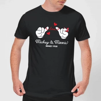 Image of Disney Mickey Mouse Love Hands T-Shirt - Black - 4XL - Black