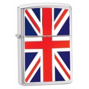 image of Zippo Union Jack Emblem Brushed Chrome Windproof Lighter