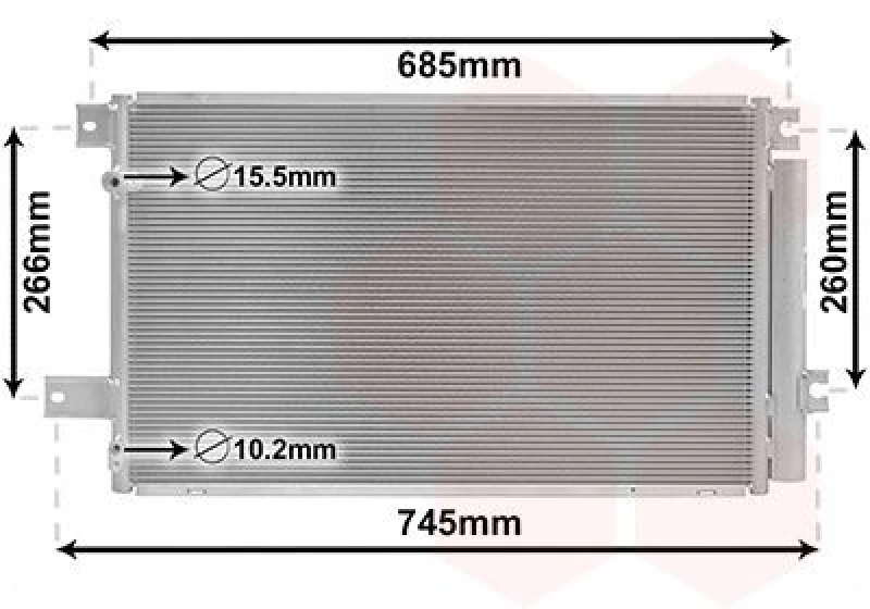 Image of VAN WEZEL Air conditioning condenser VAN WEZEL 53005409