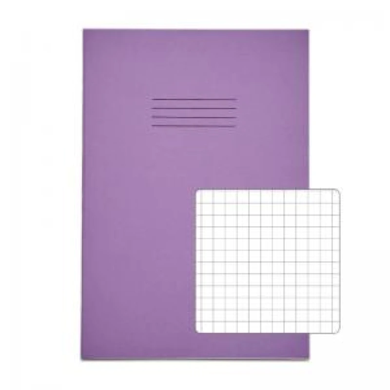 Image of Rhino A4 Exercise Book 64 Pages / 32 Leaf Purple 7mm Squared (50 Pack) VEX677-3005-4