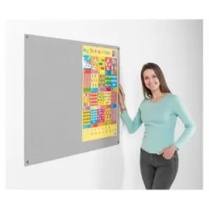 Image of Metroplan Eco-Colour Frameless Flame Resistant Noticeboard 900 x 1200mm, Grey