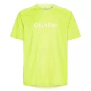 Image of Calvin Klein Performance Performance Logo T-Shirt Mens - Yellow