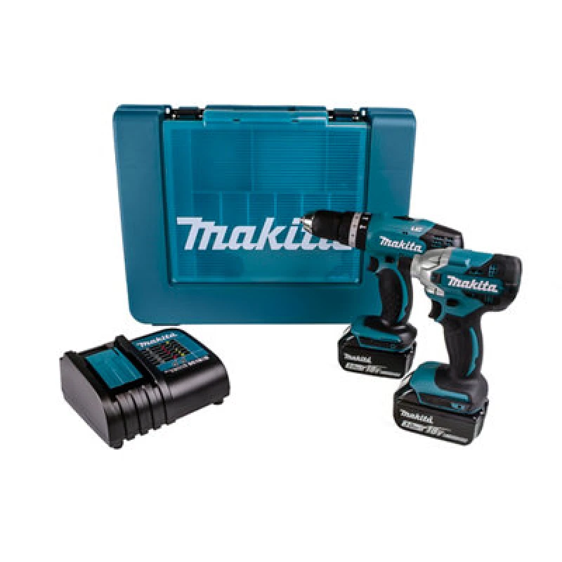 Image of Makita DLX2336S 18v LXT Cordless Combi Drill and Impact Driver Kit DLX2336S Batteries: 2 x 3ah Li-ion