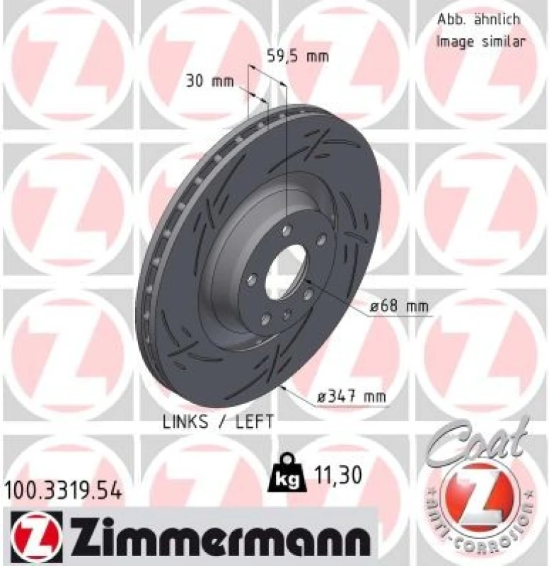 Image of ZIMMERMANN Brake disc ZIMMERMANN 100.3319.54