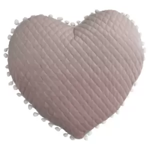 Image of Heart Pom Pom Kids Cushion Light Blush