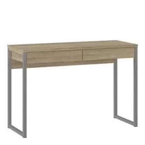 image of Mali Matt Oak Effect 2 Drawer Desk (H)765mm (W)1016mm (D)400mm