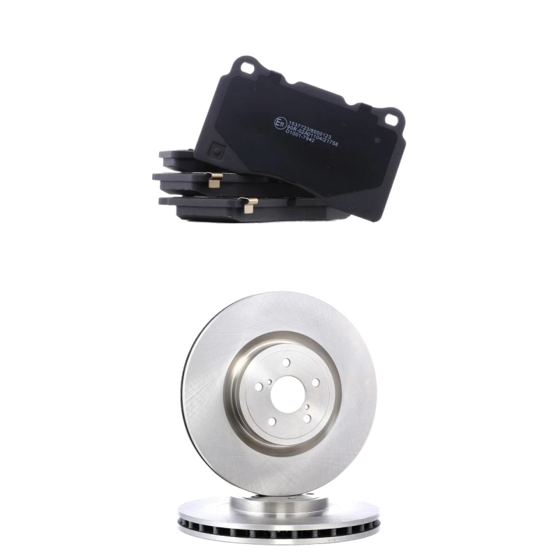 Image of RIDEX 3405B2847 Brake disc and pads set Front Axle, Brake Disc Type: internally vented, with acoustic wear warning Brake Set,disc brakes (3405)