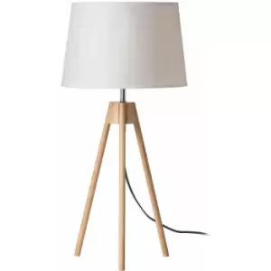 image of Premier Housewares - White Shade Tripod Table Lamp with UK Plug