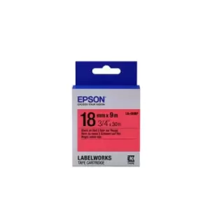 Image of Epson LK-5RBP Black on Red 18mm x 9m Labelling Tape