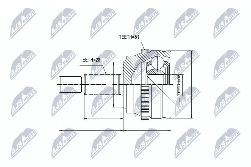 Image of NTY CV joint kit NTY NPZ-RE-013