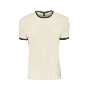 Image of Next Level Adults Unisex Cotton Ringer T-Shirt (M) (Natural/Forest Green)