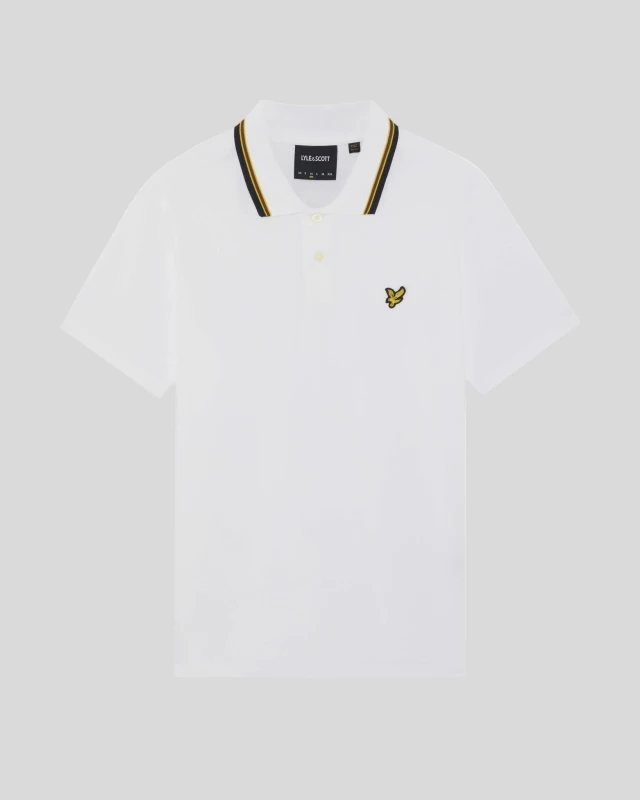 Image of Lyle & Scott Mens Tipped Track Polo Shirt White