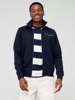 Image of Tommy Hilfiger Logo Zip Through Sweat Jacket - Navy Size M Men