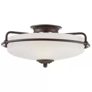 Image of Elstead Quoizel Griffin Bowl Semi Flush Ceiling Light Palladian Bronze