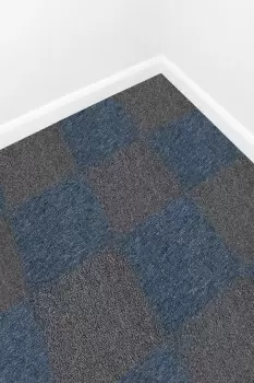 image of 40 x Carpet Tiles 10m2 Storm Blue & Charcoal Black