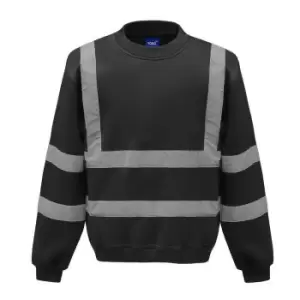 Yoko Unisex Adult Hi-Vis Sweatshirt (XL) (Black)