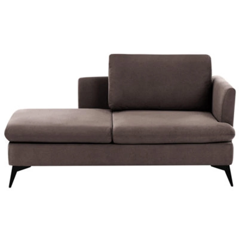 Image of Beliani Right-Hand Chaise Lounge Sievoz Fabric Brown