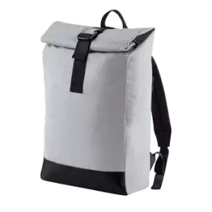 image of Bagbase Reflective Roll Top Backpack (one Size, Silver Reflective)