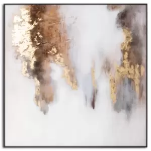 Image of Metallic Soft Abstract Glass Image In Gold Frame