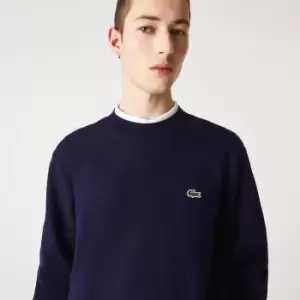 Image of Mens Lacoste Organic Brushed Cotton Sweatshirt Size 10 - 5XL Navy Blue